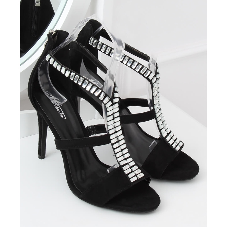 Sandali neri su tacco alto B-60 Black nero 1