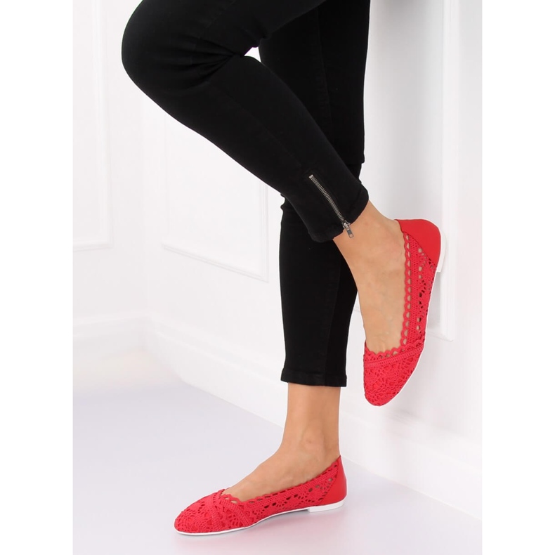 Ballerine traforate rosse 4701 Red rosso 2