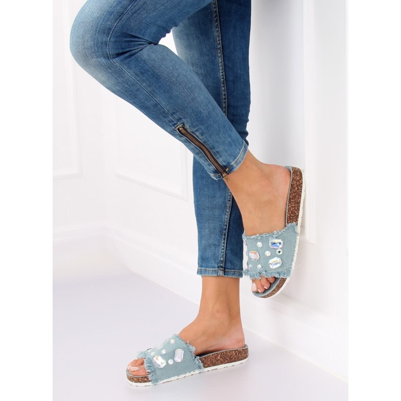 Pantofole in denim blu CK100 LT.BLUE multicolore 1