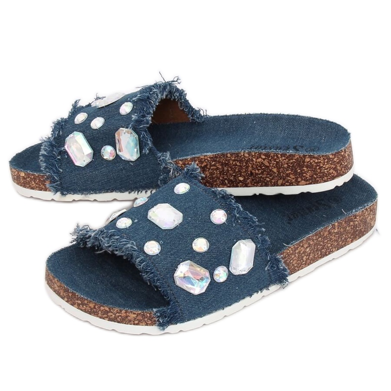 Pantofole jeans blu navy CK100 D.BLUE 2