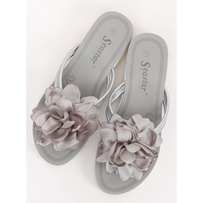 Infradito grigie con fiore CK103 Grey grigio 2