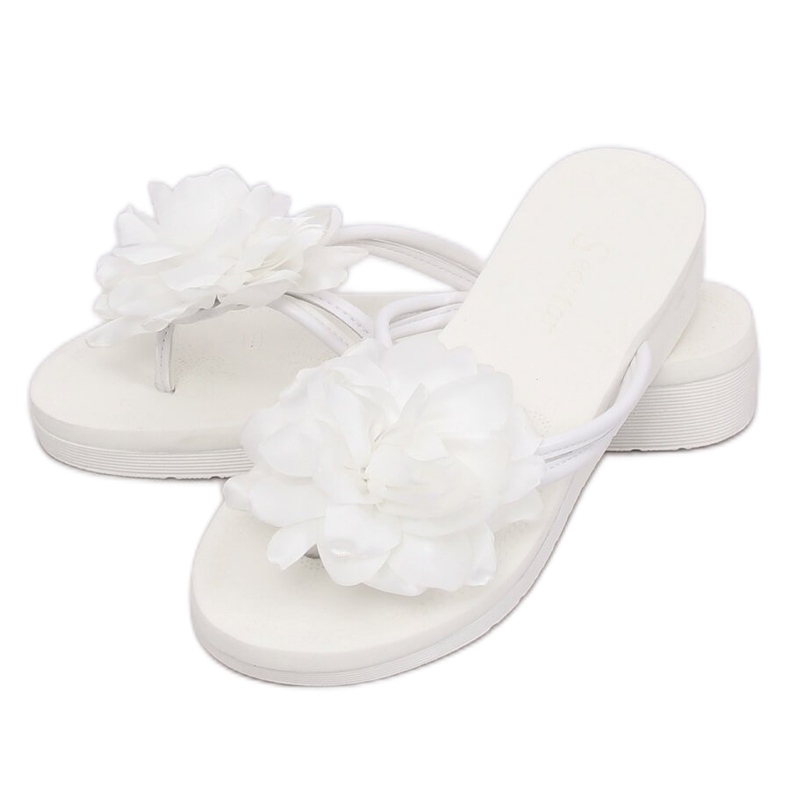 Infradito bianche con fiore CK103 White bianco 1