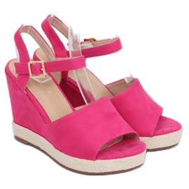 Rosa FD-5M14 Sandali con zeppa fucsia 1
