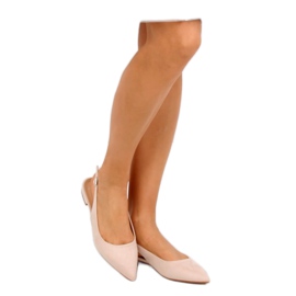 Beis ballerine beige con tacco aperto 1