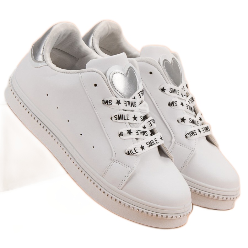 Scarpe sportive stringate bianco 1