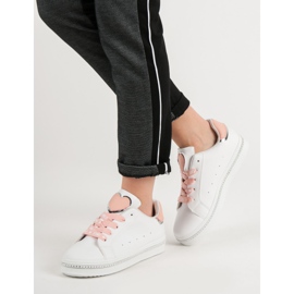 Scarpe sportive stringate bianca 2