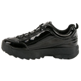 Sneakers in vernice nera nero 1
