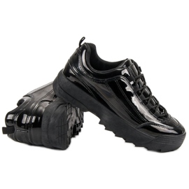 Sneakers in vernice nera nero 2