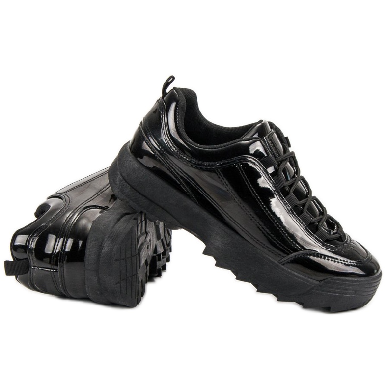 Sneakers in vernice nera nero 2