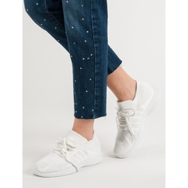 Calzature sportive in tessuto bianco 2