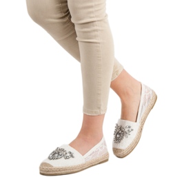 Bestelle Espadrillas di pizzo con ornamenti bianco 2