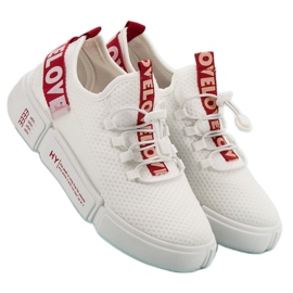 Scarpe sportive con polsino Love bianca 1