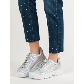 Sneakers laccate argento Holo grigio 2