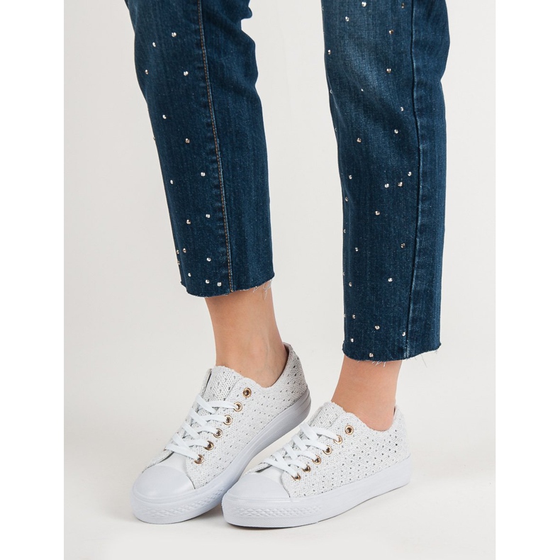 Sneakers in tessuto bianco bianca 1