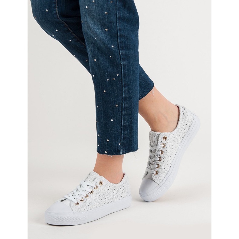 Sneakers in tessuto bianco 2