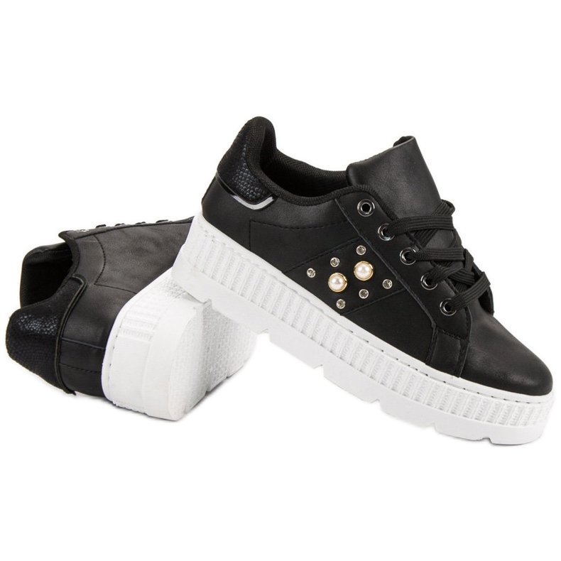 Scarpe nere sulla piattaforma nero 1