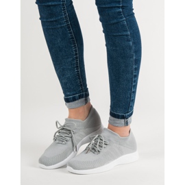 Calzature sportive in tessuto grigio 1