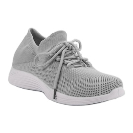 Calzature sportive in tessuto grigio 2