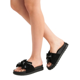 Seastar Pantofole da donna in pelle scamosciata nero 1