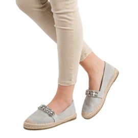 Bestelle Espadrillas In Camoscio Con Cristalli grigio 1