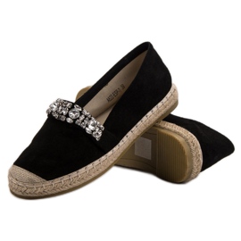 Bestelle Espadrillas In Camoscio Con Cristalli nero 1