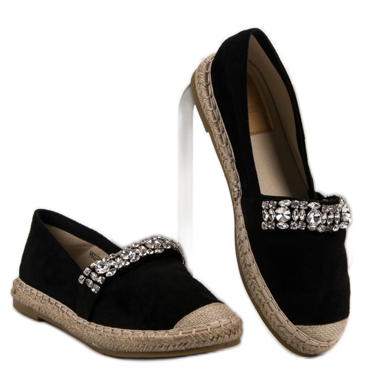Bestelle Espadrillas In Camoscio Con Cristalli nero 2
