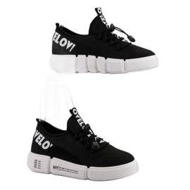 Scarpe sportive con polsino Love nero 1