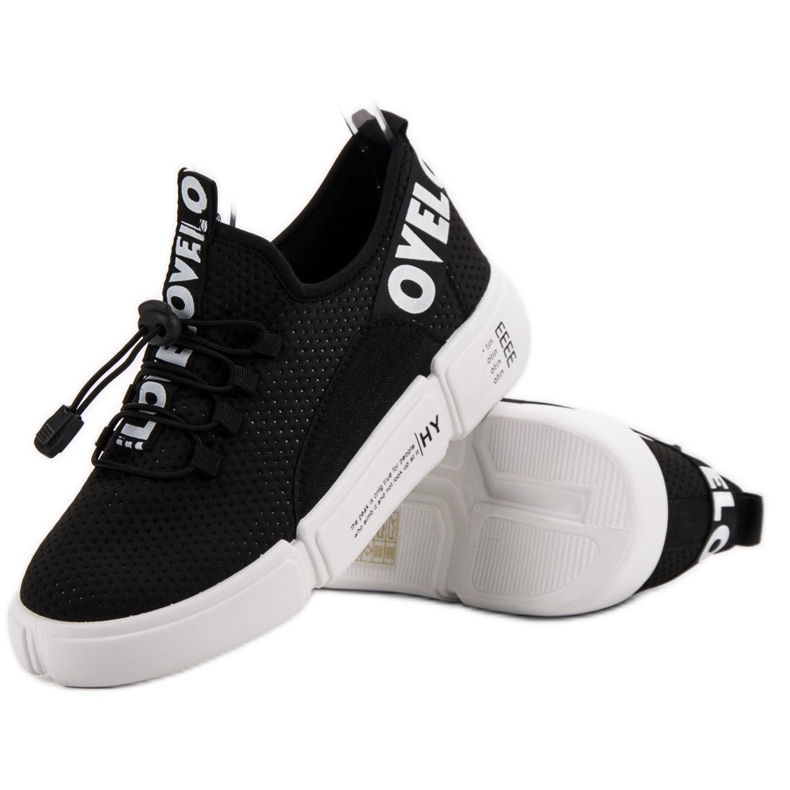 Scarpe sportive con polsino Love nero 2