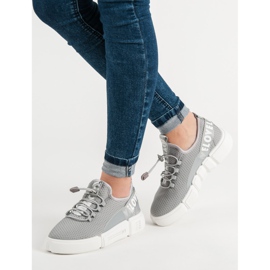 Scarpe sportive con polsino Love grigio 2