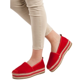 Coura Espadrillas in pelle scamosciata sulla piattaforma rosso 1