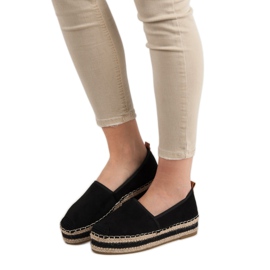 Coura Espadrillas in pelle scamosciata sulla piattaforma nero 1