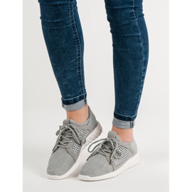Calzature in tessuto alla moda grigio 1