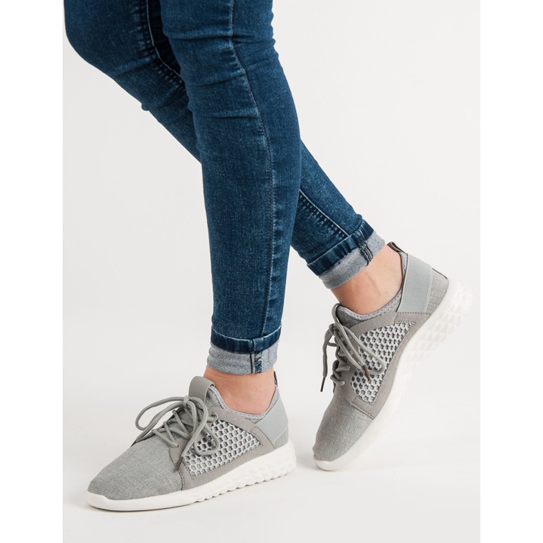 Calzature in tessuto alla moda grigio 2
