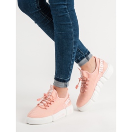 Scarpe sportive con polsino Love rosa 1