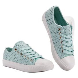 Sneakers in tessuto menta verde 2