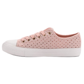 Sneakers in tessuto rosa 1