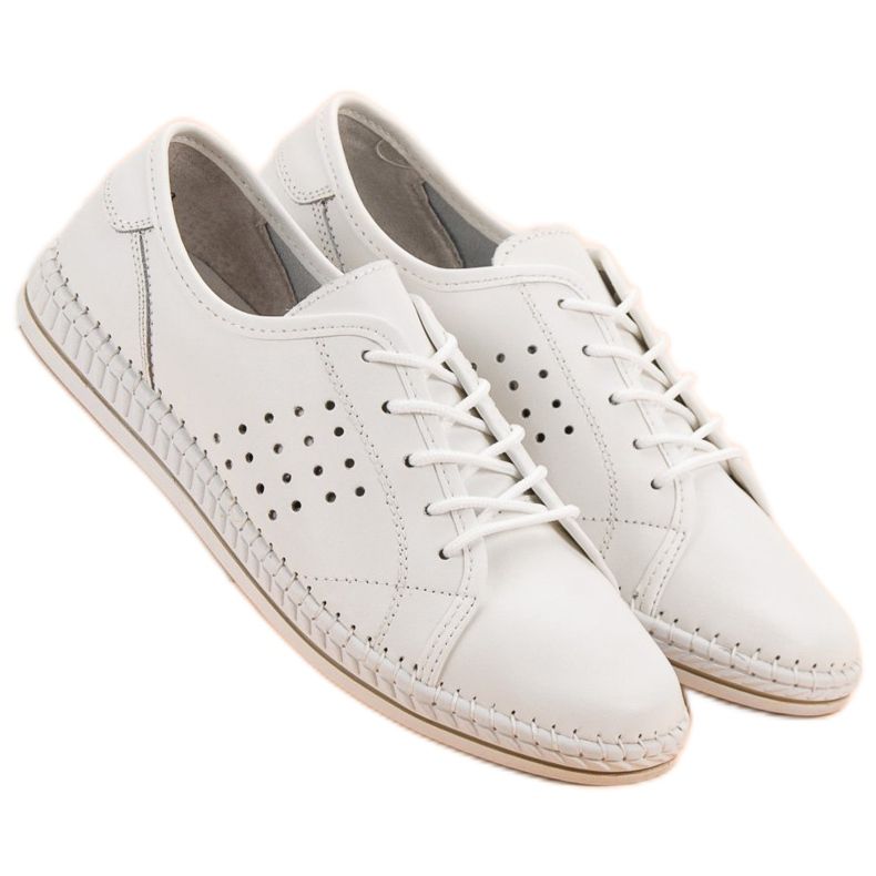 Kylie Scarpe stringate in pelle bianca 1