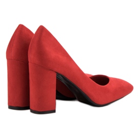 Small Swan Décolleté classiche in pelle scamosciata rosso 1