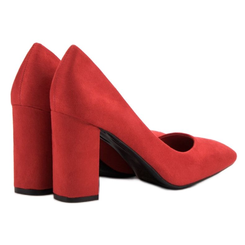 Small Swan Décolleté classiche in pelle scamosciata rosso 1