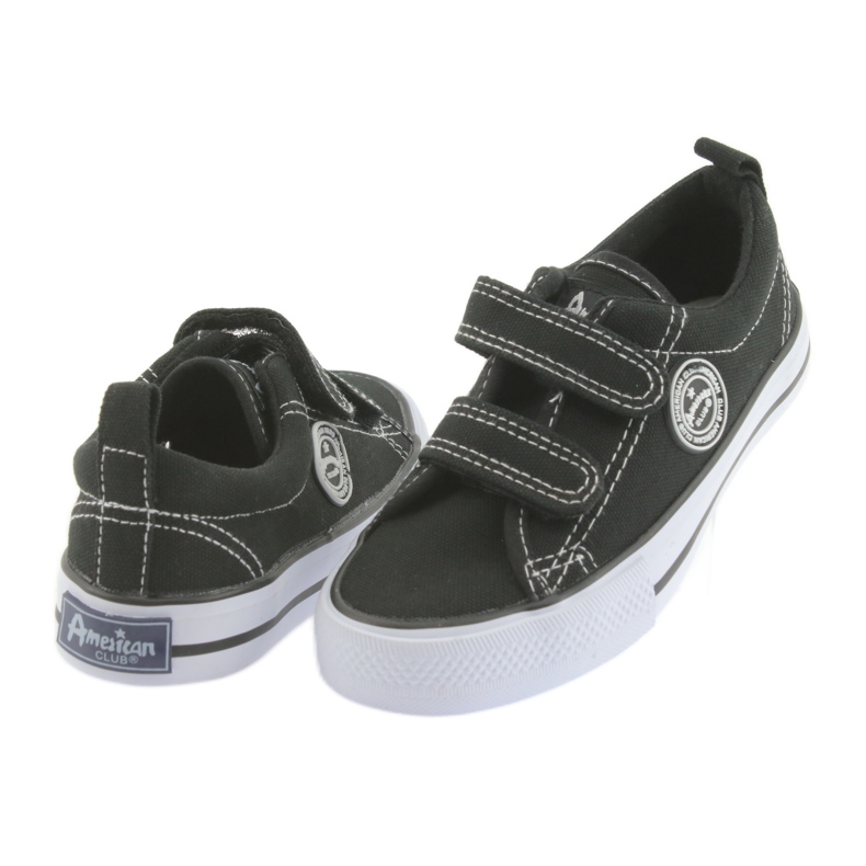 American Club Sneaker per bambini americani per bambini in velcro nero 5