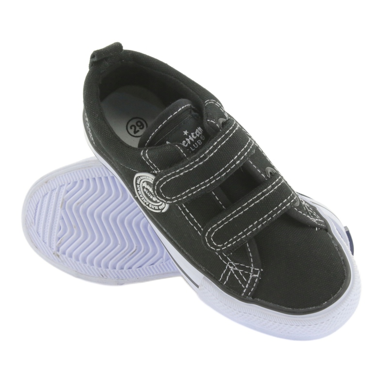 American Club Sneaker per bambini americani per bambini in velcro nero 3