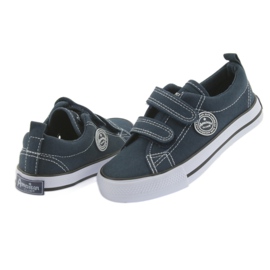 Sneakers blu navy American Club con due velcro bianco 6