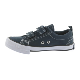 Sneakers blu navy American Club con due velcro bianco 3