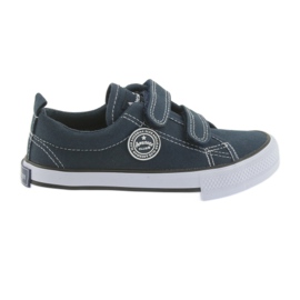 Sneakers blu navy American Club con due velcro bianco 1