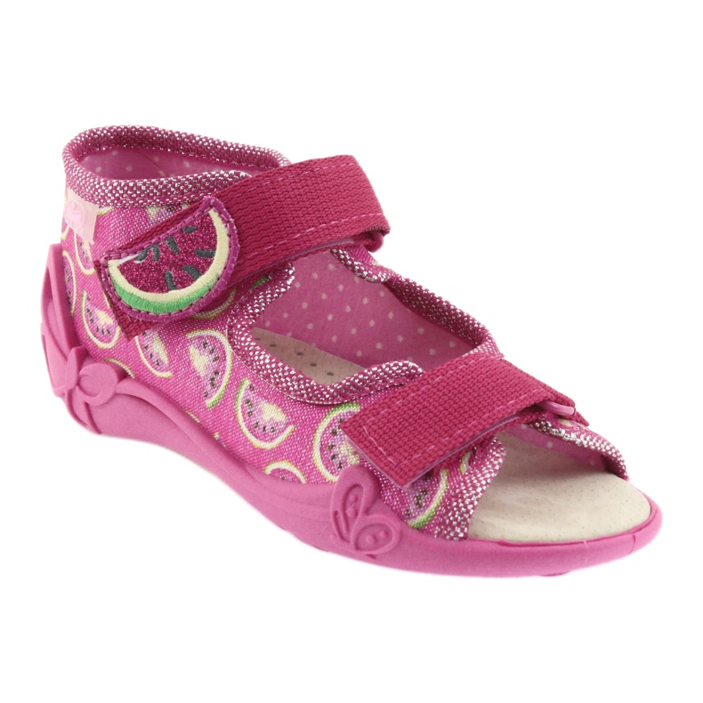 Sandali Befado scarpe per bambini 342P004 angurie rosa grigio verde 1