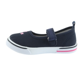 Sneakers ballerina blu navy Atletico, inserto in pelle grigio rosa 2