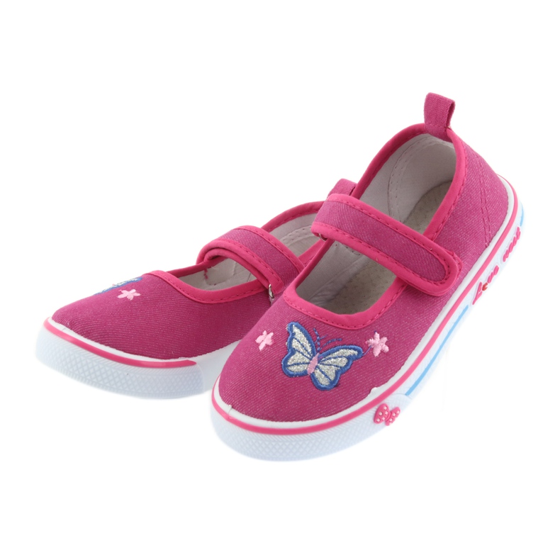 Sneakers rosa ballerine Atletico, inserto in pelle blu 4