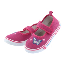Sneakers rosa ballerine Atletico, inserto in pelle blu 3