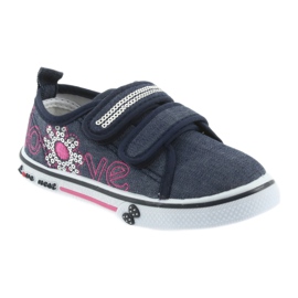 Atletico Sneaker per bambini Inserto in pelle in denim blu 1
