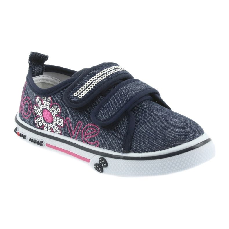 Atletico Sneaker per bambini Inserto in pelle in denim blu 1